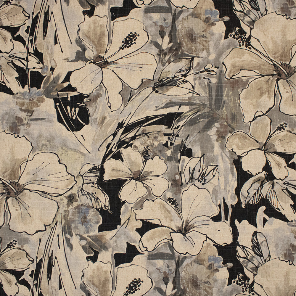 F6225 Charcoal by Greenhouse Designer Fabric - 70% Cotton, 30% Linen China 15000 27.5" H, 24" V 54" - Swanky Fabrics -