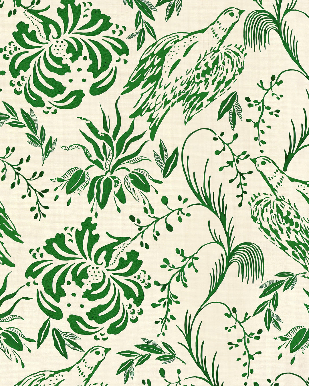 FOLK EMBROIDERY Fern Green Wallpaper (WP30015) by Mind The Gap | WP30015 | TRANSYLVANIAN ROOTS | 1 roll x 52x1000 cm / 20.5x393.7 in | 0.52m / 20.5in | 10m / 393.7in | 5.20sqm / 55.9sq ft | 70cm / 27.6in | Off White, Fern Green | Non-woven Satin | Paste the wall | 1-roll in a box | Fabric Carolina | https://www.fabriccarolina.com/