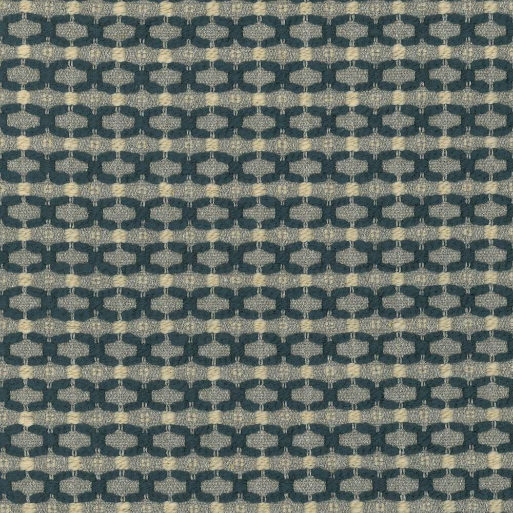 Falkirk Trellis Prussian by Kasmir Designer Fabric 1441 89% Cotton 6% Polyester 4% Acrylic 1% Nylon USA 9,000 Wyzenbeek Double Rubs Horizontal: 1 inches and Vertical: 1 inches 54 - Swanky Fabrics -