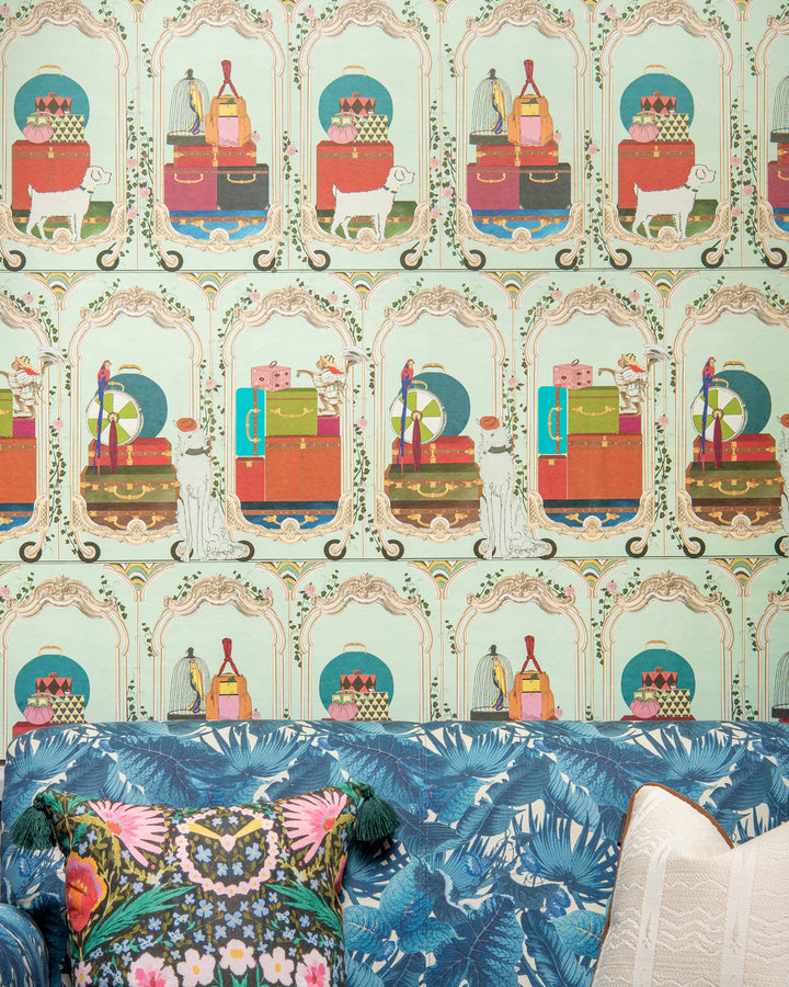 FANCY TRIP Dusty Pink Wallpaper (WP20777) by Mind The Gap | WP20777 | ORIENT EXPRESS | 1 roll x 52x900 cm / 20.47x354.33in | 0.52m / 20.5in | 9m / 354in | 4.68sqm / 50sq ft | 100cm / 39.3in | Black, Blue, Green, Pink, Red, Brown | Non-woven Textured | Paste the wall | 1-roll in a box | Fabric Carolina | https://www.fabriccarolina.com/