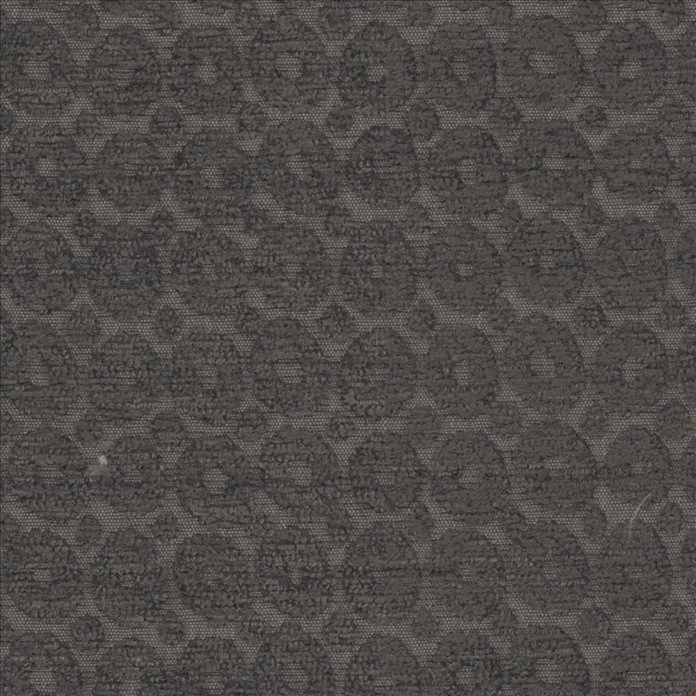 Fantina Charcoal by Kasmir Designer Fabric 5101 100% Polyester CHINA 40,000 Martindale Cycles Horizontal: 1 7/8 inches and Vertical: 2 1/8 inches 54 - 55 - Swanky Fabrics -