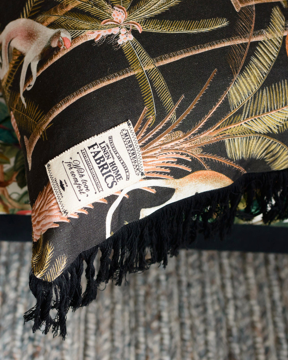 Barbados Anthracite linen fabric by Mind the Gap (FB00001), view 2