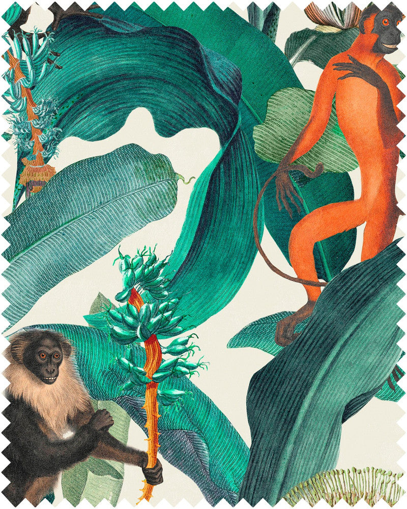 Mind The Gap Fabric BERMUDA Linen (FB00007) | FB00007 | TROPICAL MOOD | Brown, Green, Orange | Fabric Carolina | https://www.fabriccarolina.com/