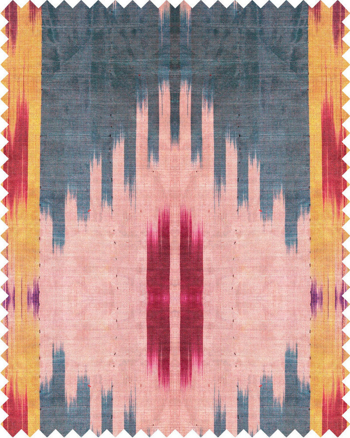 Mind The Gap Fabric PATOLA Linen (FB00010) | FB00010 | NOMAD STORY | Blue, Red, Yellow | Fabric Carolina | https://www.fabriccarolina.com/