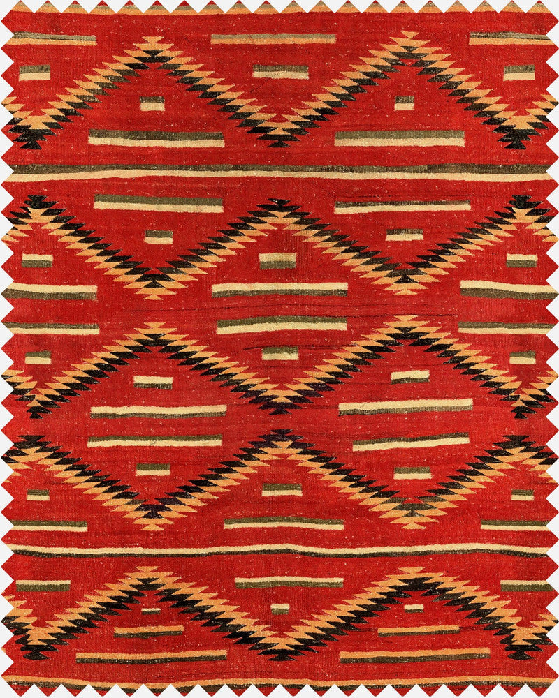 Mind The Gap Fabric EYEDAZZLER NAVAJO Linen (FB00023) | FB00023 | THE HOME OF AN ECCENTRIC MAN | Black, Peach, Red, Yellow | Fabric Carolina | https://www.fabriccarolina.com/