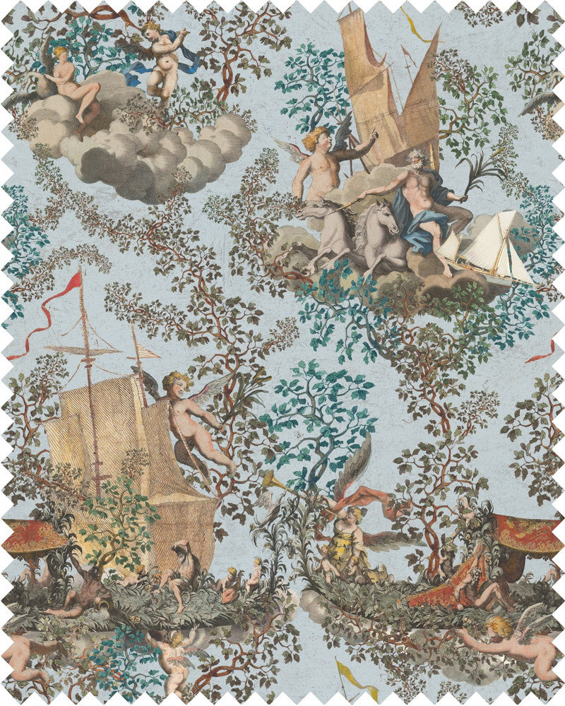 Journey To Eden Linen by Mind the Gap Designer Fabric THE TRANSYLVANIAN MANOR 100% Linen Made in United Kingdom W 46cm x L 62cm / W 18.1in x L 24.4in 55.1in - Swanky Fabrics -