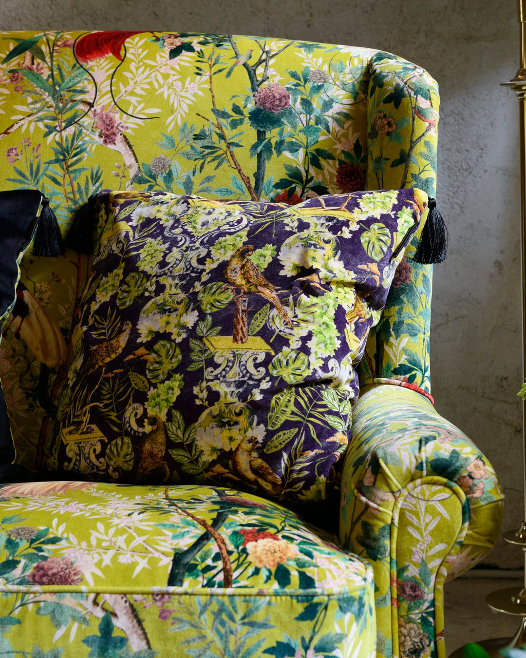La Voliere velvet fabric by Mind the Gap (FB00028), view 3