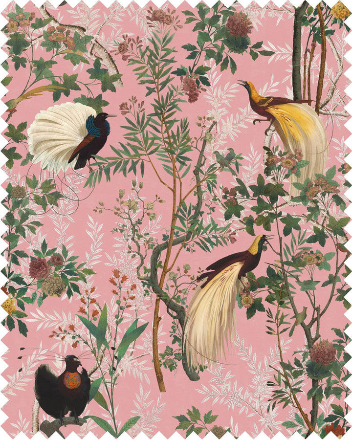 Royal Garden Pink Velvet by Mind the Gap Designer Fabric THE TRANSYLVANIAN MANOR 100% Cotton velvet Made in United Kingdom W 65,5cm x L 43cm / W 25.7in x L 16.9in 51.96in - Swanky Fabrics -