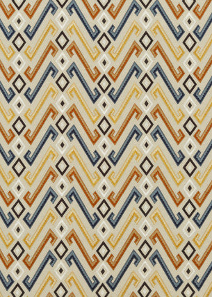 Mulberry Fabric Jazz Indigo/Spice