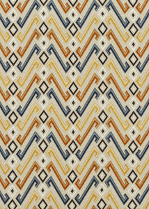 Mulberry Fabric Jazz Indigo/Spice
