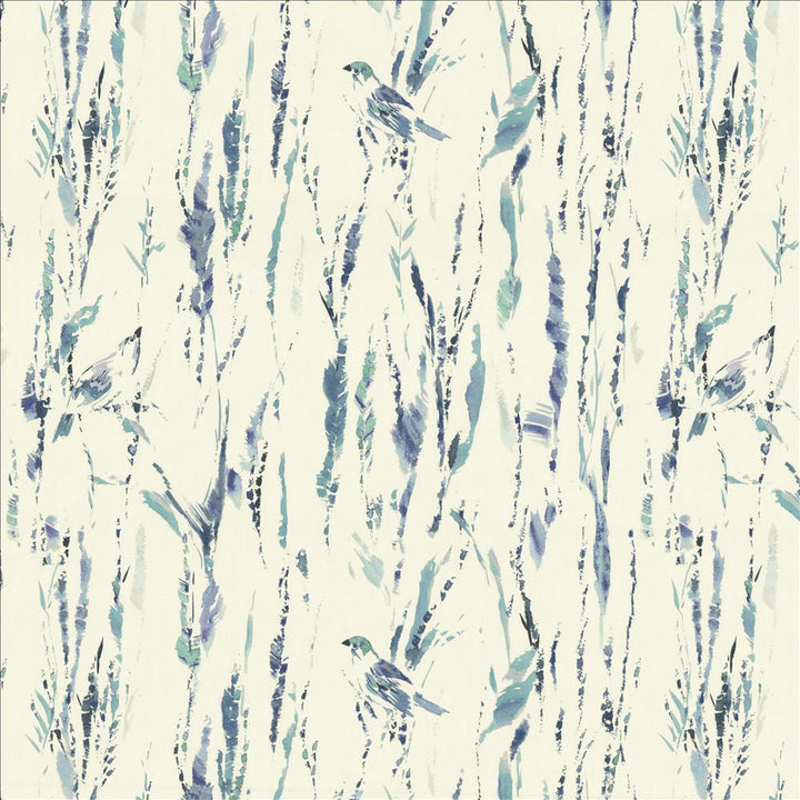 Feathers Blue by Kasmir Designer Fabric 5154 100% Cotton
 SPAIN </p><p>Repeat: Horizontal: 27 inches and Vertical: 25 2/8 inches 54 - Swanky Fabrics -