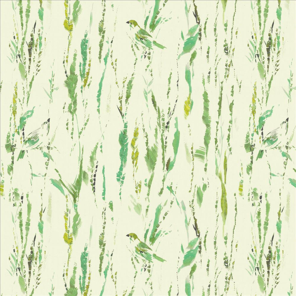 Feathers Green by Kasmir Designer Fabric 5154 100% Cotton SPAIN 51,000 Wyzenbeek Double Rubs Horizontal: 27 inches and Vertical: 25 2/8 inches 54 - Swanky Fabrics -
