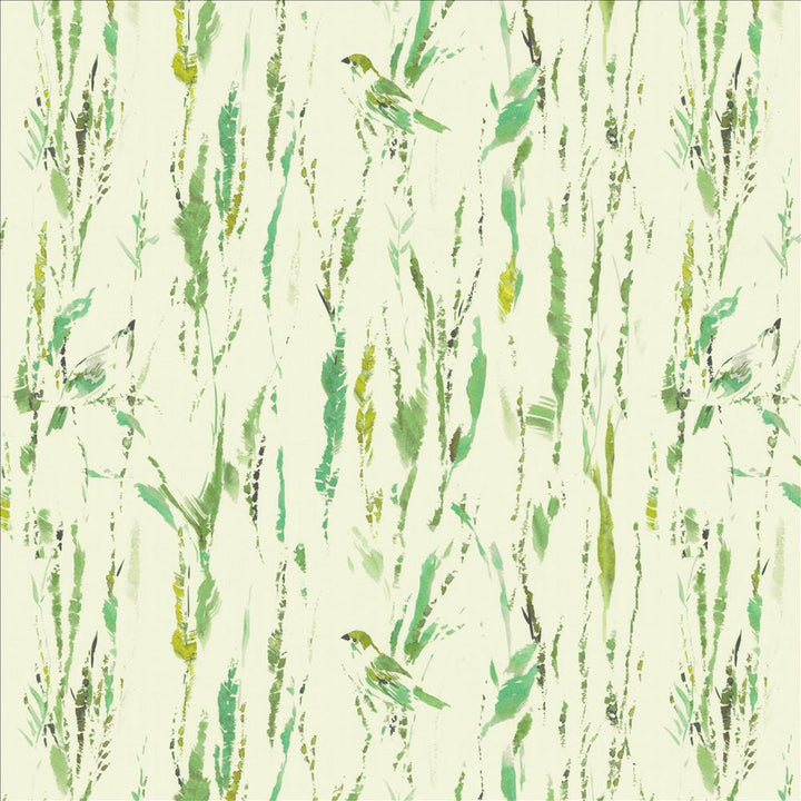 Feathers Green by Kasmir Designer Fabric 5154 100% Cotton SPAIN 51,000 Wyzenbeek Double Rubs Horizontal: 27 inches and Vertical: 25 2/8 inches 54 - Swanky Fabrics -
