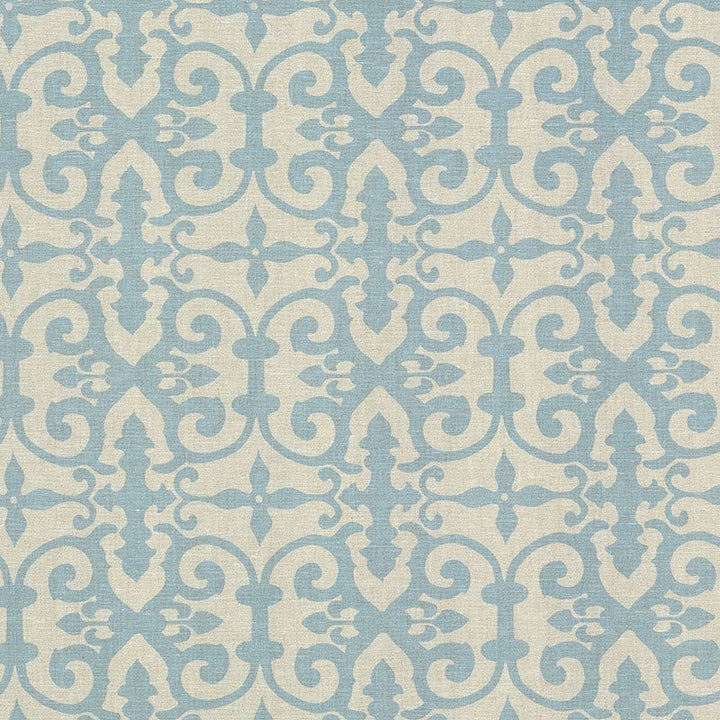 Ferne Park Blue FERN001 by Schumacher Designer Fabric Veere-Grenney 100% Linen Martindale 18,000 Horizontal: 8 and Vertical: 8 47 - Swanky Fabrics -