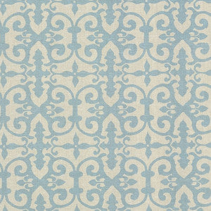 Schumacher Fabric Ferne Park Blue Fern001
