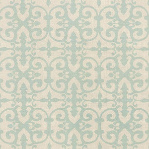 Schumacher Fabric Ferne Park Aqua Fern003