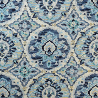 Zarin Delft by Mitchell Designer Fabric #2106 67% Viscose,33% Linen Imported </p><p>Repeat: Horizontal: 27 and Vertical: 27 54 - Swanky Fabrics -