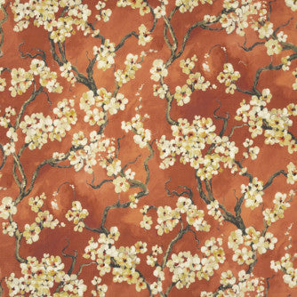 Shangri La Persimmon by Mitchell Designer Fabric #2203 100% Polyester Imported </p><p>Repeat: Horizontal: 27.38 and Vertical: 25.25 54 - Swanky Fabrics -