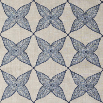 Aster Floral Blue by Mitchell Designer Fabric #2204 60% Cotton,21% Polyester,15% Rayon,4% Linen Imported </p><p>Repeat: Horizontal: 5.4 and Vertical: 5.4 55 - Swanky Fabrics -