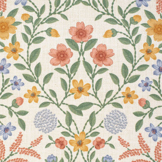 Springtime Peach by Mitchell Designer Fabric #2405 85% Polyester, 15% Linen Imported </p><p>Repeat: Horizontal: 24.6 and Vertical: 24.8 51"-54" - Swanky Fabrics -