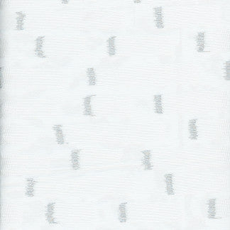 Time Jump Silver by Carole Designer Fabric Sheer Genius 100% Polyester Turkey 6 3/4" V, 11 7/8" H 60" - Swanky Fabrics -