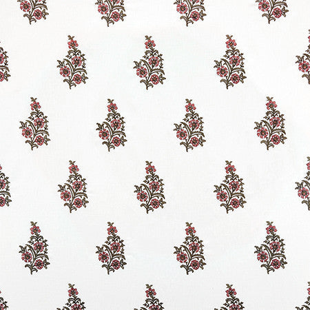 Beauty And Charm Dusty Rose by Carole Designer Fabric First Impressions 60% Cotton, 40% Linen India 15 1/4" V, 5" H HD 51" - Swanky Fabrics -