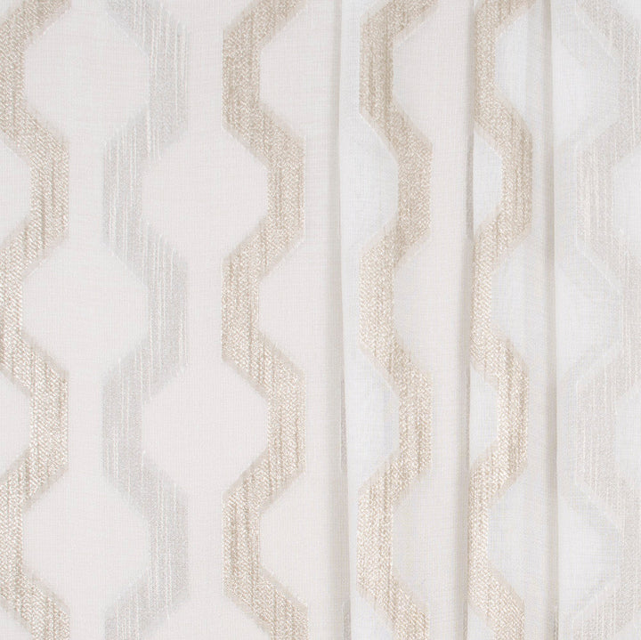 Two Paths Sand by Carole Designer Fabric Sheer Marvel 100% Polyester TURKEY N/A Horizontal: 7625 and Vertical: 75 118 - Swanky Fabrics -