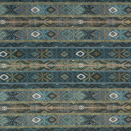 Richly Layered Blue Green by Carole Designer Fabric Go West 100% Polyester 40,000 Wyzenbeek Double Rubs 20" V, 17 5/8" H 54" - Swanky Fabrics -