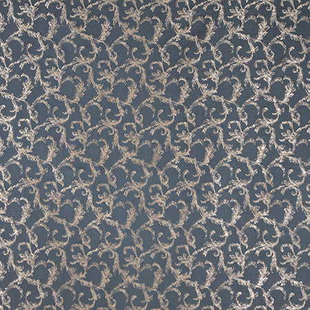 Uphill Climb Slate by Carole Designer Fabric Blue Steel 100% Polyester China 35,000 Wyzenbeek Double Rubs 11 1/4" V, 4 3/4" H 56" - Swanky Fabrics -