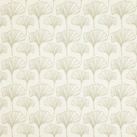 Ginkgo Sketches Natural by Carole Designer Fabric Earth & Stone 100% Cotton Spain 50,000 WYZENBEEK DOUBLE RUBS 4 1/2" V, 4 1/2" H 54" - Swanky Fabrics -
