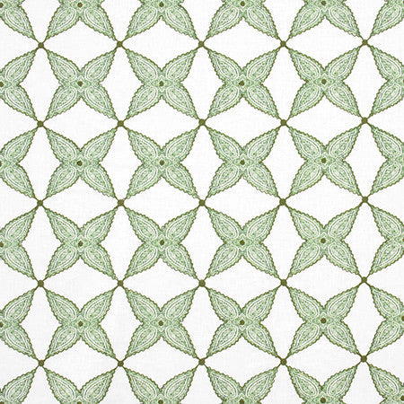 When Stars Align Green by Carole Designer Fabric Artisan Base: 70% Cotton, 25% Poly, 5% Linen. Embr: 60% Cotton, 21% Poly, 15% Rayon, 4% Linen INDIA 4 1/2" V, 4 1/2" H 54" - Swanky Fabrics -