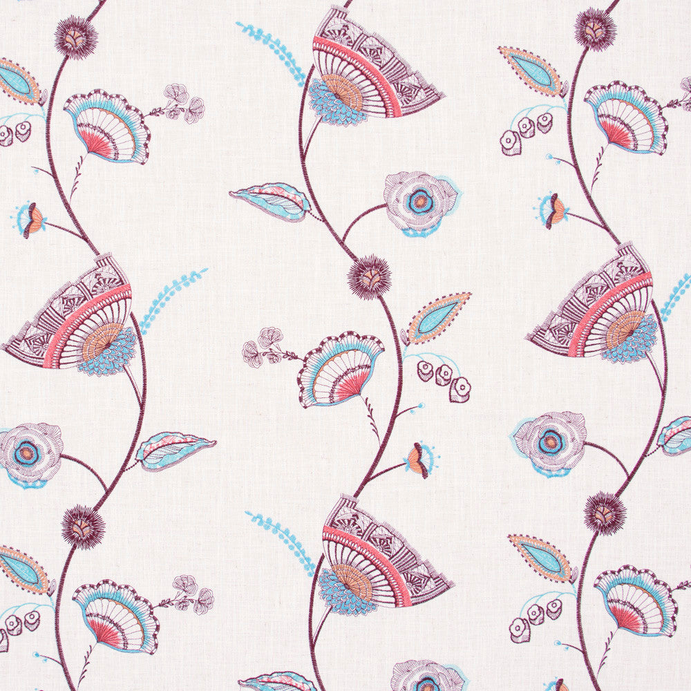 Hidden Gems Teal by Carole Designer Fabric Azalea 60% Polyester, 30% Viscose, 10% Cotton China N/A Horizontal: 13 and Vertical: 11.75 52 - Swanky Fabrics -