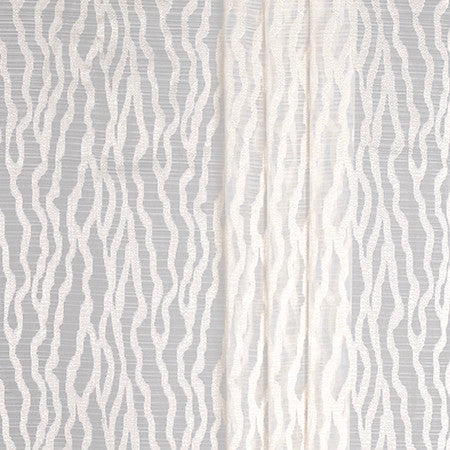Jet Stream Parchment by Carole Designer Fabric Sheer Impressions 100% Polyester N/A 7 1/2" V, 6 3/4" H 127" - Swanky Fabrics -