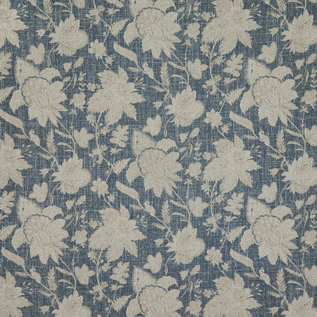 She Explores Indigo by Carole Designer Fabric Oasis 36% Polyester, 26% Cotton, 22% Viscose, 16% Linen China 16" V, 13 1/2" HD 55" - Swanky Fabrics -
