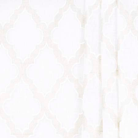 Entire Story Cream by Carole Designer Fabric Sheer Intrigue 100% Polyester India N/A Horizontal: 6" and Vertical: 9 1/2" V 51" - Swanky Fabrics -