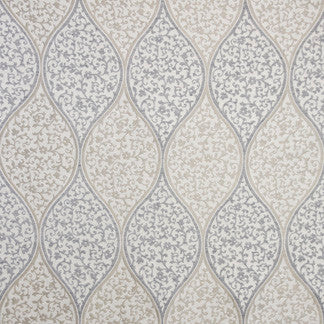 Gilded Mask Pewter by Carole Designer Fabric Alabaster Allure 59% Viscose, 30% Linen, 11% Polyester India N/A Horizontal: 6 5/8" and Vertical: 13 3/4" 54" - Swanky Fabrics -