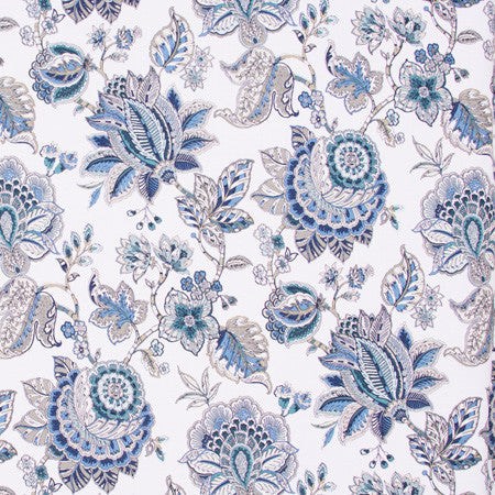 Any Tradition Marine by Carole Designer Fabric Bluebird 100% Cotton Spain Passes 30,000 Double Rubs Wyzenbeek 27" V, 13 1/2" H HD 54" - Swanky Fabrics -