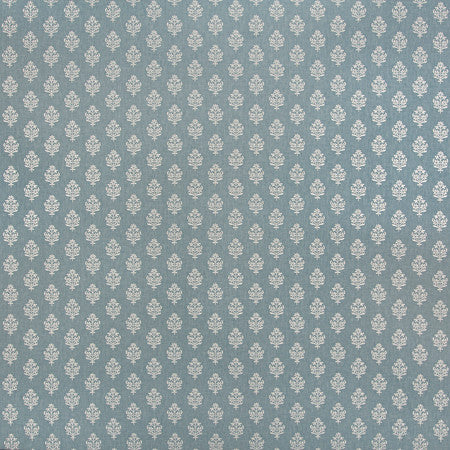 Small Garden Chambray by Carole Designer Fabric Blue Crush Base: 50% Polyester, 50% Cotton Embr: 100% Polyester India 3 1/8" V, 2 1/8" H HD 52"" - Swanky Fabrics -