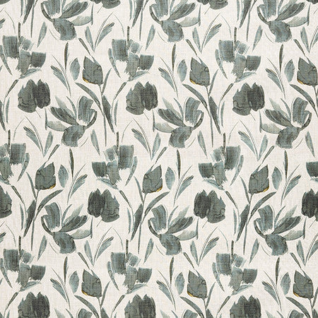 Gentle Garden Sea by Carole Designer Fabric Evergreen 100% Cotton India 10,000 WYZENBEEK DOUBLE RUBS 26 1/2" V, 13 1/2" H 54" - Swanky Fabrics -