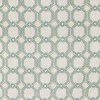Graceful Gate Sea Glass by Carole Designer Fabric Seamist 100% Polyester India N/A Horizontal: 6 3/4" and Vertical: 6 1/2" V 54" - Swanky Fabrics -