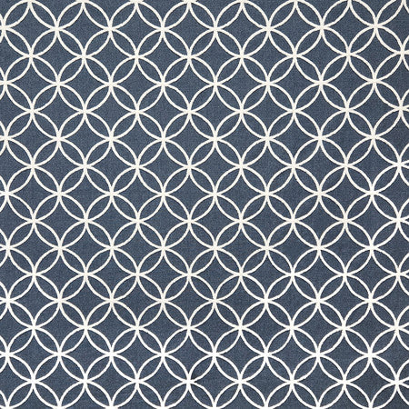 Instant Connection Denim by Carole Designer Fabric Blue Crush 100% Polyester India 4 1/2" V, 4 1/2" H 53"" - Swanky Fabrics -