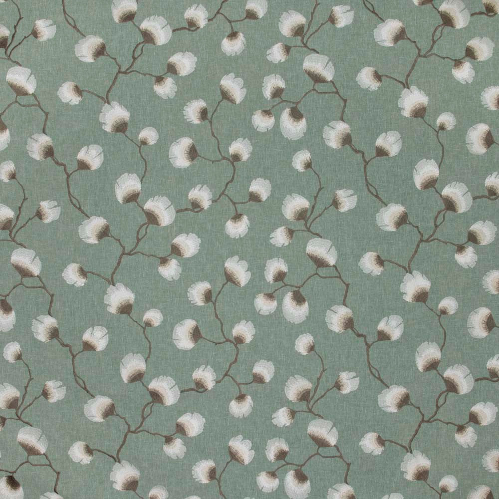 Petal Leaf Dusty Miller by Carole Designer Fabric Emerald Ocean 50% Polyester, 50% Cotton India N/A Horizontal: 2525 and Vertical: 15375 51 - Swanky Fabrics -