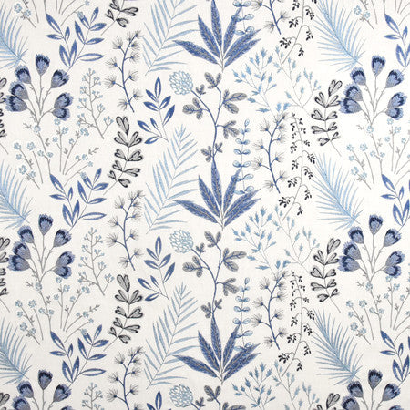 Field Of Sprigs Blue Jay by Carole Designer Fabric From The Heart 58% Cotton, 42% Polyester India 3,000 Wyzenbeek Double Rubs 12 3/4" V, 26" H 51.75" - Swanky Fabrics -