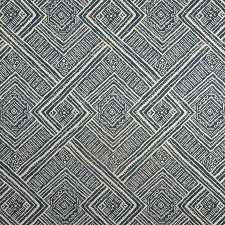 Tile Walk Indigo by Carole Designer Fabric Well-Traveled 80% Cotton, 20% Linen-SSR Pakistan 12,000 Wyzenbeek Double Rubs 27" V, 13 1/2" H 54" - Swanky Fabrics -