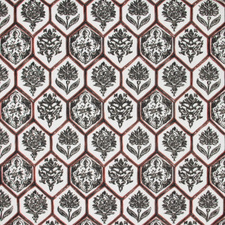 Be Merry Rust by Carole Designer Fabric Mulberry Sangria 100% Cotton India Passes 25,000 Circular Rubs Martindale 12 1/4" V, 13 1/2" H 54" - Swanky Fabrics -