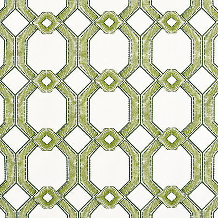 Graceful Gate Grass by Carole Designer Fabric Jade 100% Polyester India 6 1/2" V, 6 3/4" H 53.5" - Swanky Fabrics -