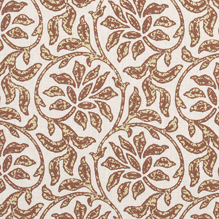 Caswell Bay Brick by Carole Designer Fabric Harvest 70% Cotton, 25% Polyester, 5% Linen India N/A 10 1/2" V, 10 3/4" H 54" - Swanky Fabrics -