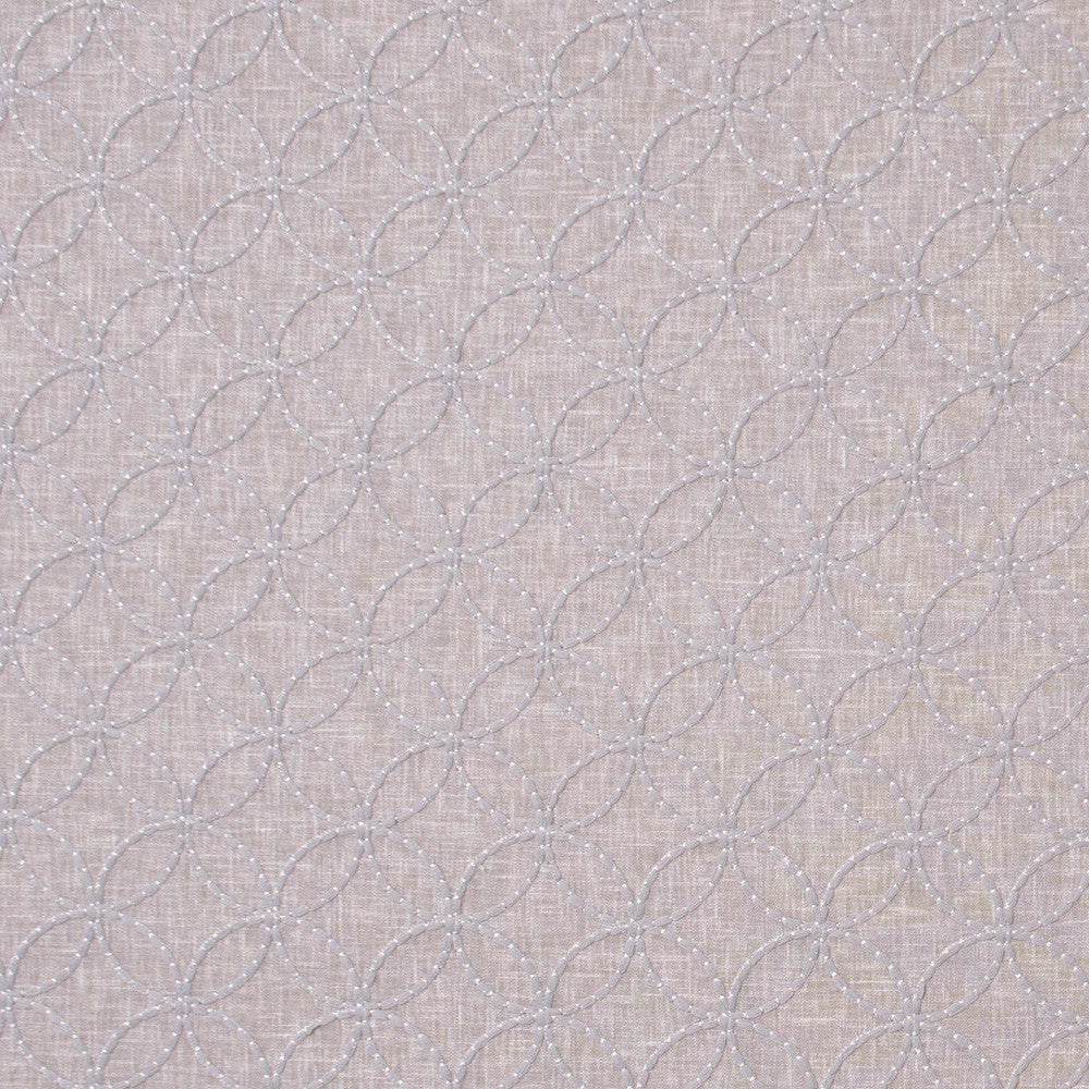 Circle Back Platinum by Carole Designer Fabric White Smoke 70% Polyester, 30% Cotton India N/A Horizontal: 3 and Vertical: 3 51.5 - Swanky Fabrics -