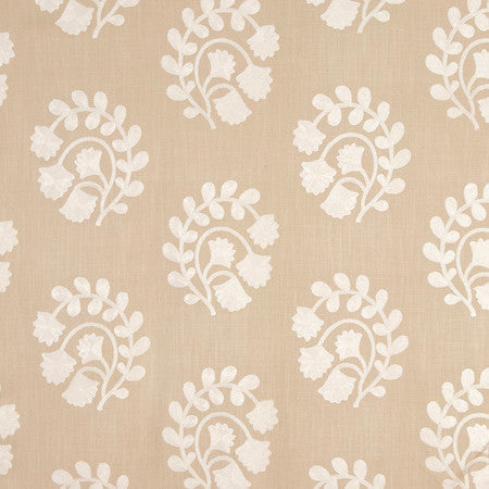 Giant Leap Sand by Carole Designer Fabric Earthbound Base: 50% Cotton, 35% Viscose, 15% Linen Embr: 50% Cotton, 50% Viscose N/A 9 1/2" V, 13 1/2" H 53" - Swanky Fabrics -