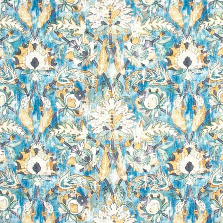 Grove Garden Peacock by Carole Designer Fabric Red Sea 100% Polyester India 50,000 Wyzenbeek Double Rubs </p><p>Repeat: 19 1/8" V, 27 1/2" H 56 1/4" - Swanky Fabrics -